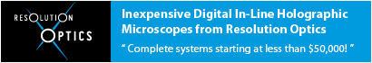 Inexpensive Digital In-Line Holographic Microscopes from Resolution Optics