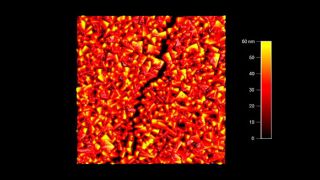 A crack in a nitride thin film