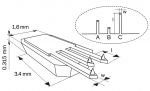 Schematic of three-lever NSC series MikroMasch AFM Probe