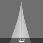 SEM image of Opus conductive platinum Pt coated AFM tip
