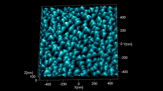 The TipCheck is BudgetSensors AFM probe tip evaluation sample. The sharp pyramidal structures allow reverse imaging of the tip apex.