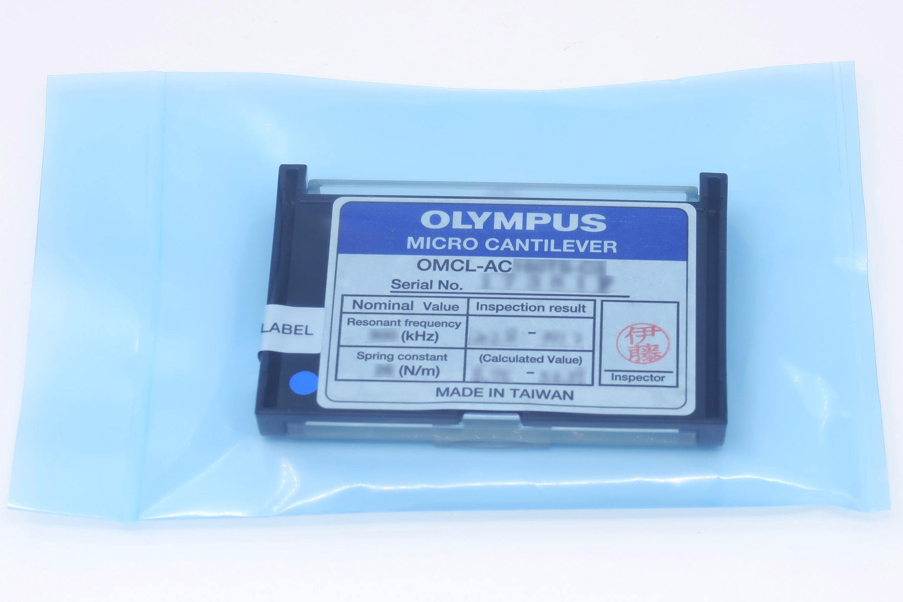Olympus AFM probes box in ESD safe pouch
