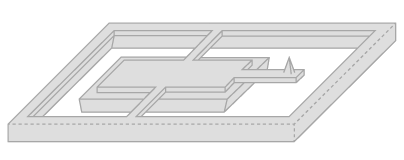 One wafer cell with AFM probe and bridges holding it to the frame