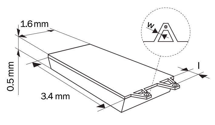 Schematic of two-lever XNC series MikroMasch AFM Probe