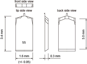 Schematic diagram of OMCL-AC55 AFM probe